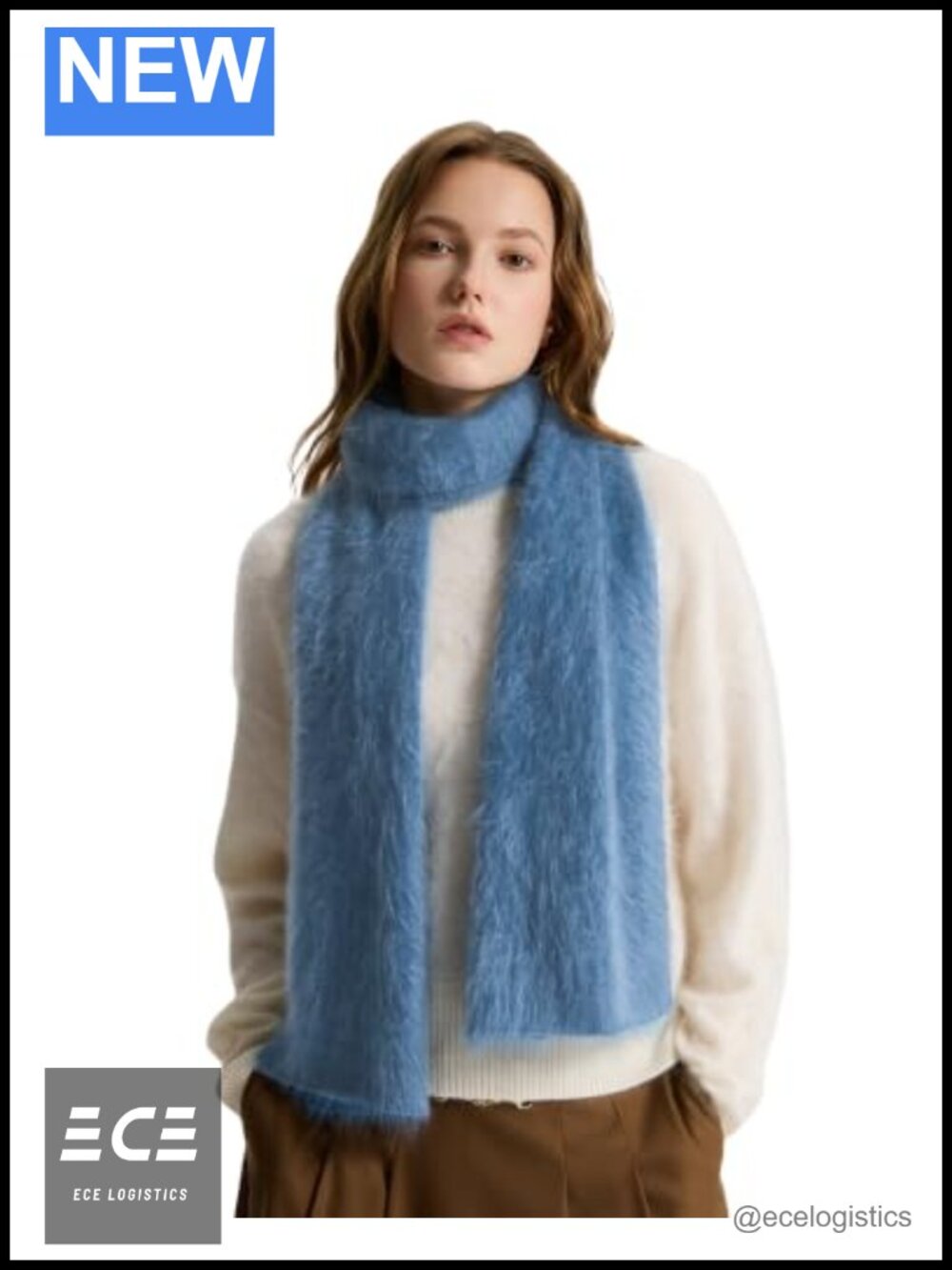 100% Cashmere Brushed Knit Winter Scarf Soft Warm Shawl Gift for Women